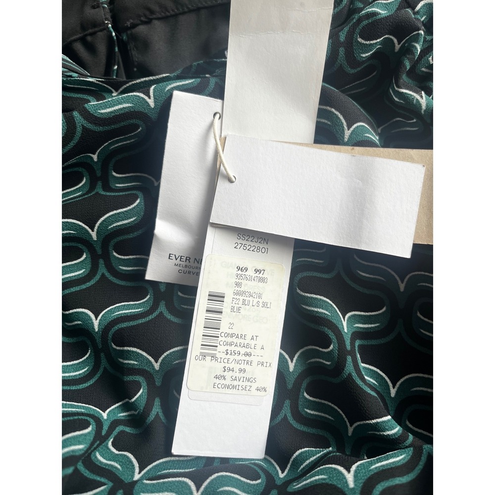 Ever New Curve Glenmore Geo Mini Dress Green Black Geometric Plus Size 22 NWT - Picture 11 of 13